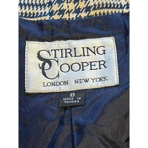 Vintage Stirling Cooper Checkered‎ Blazer Jacket Size 8 Business - Picture 14 of 16